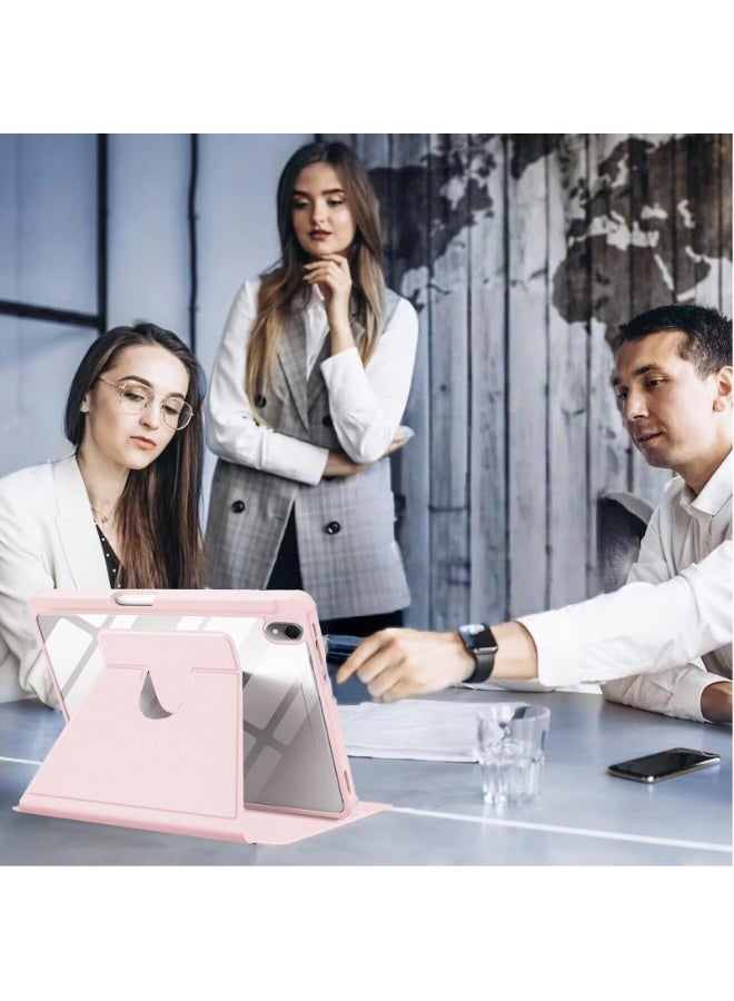 for Samsung Galaxy Tab S10 FE Plus Case Cover, Tablet Protective Case  , Acrylic 360 ° Rotating Design, Automatic Wake-up/sleep, Soft Leather,Pink - Image 5